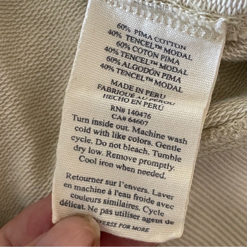 FAHERTY women’s Coastal Cloud Cotton Crew Sweatshirt Sandbar Stripe size small - Picture 11 of 12